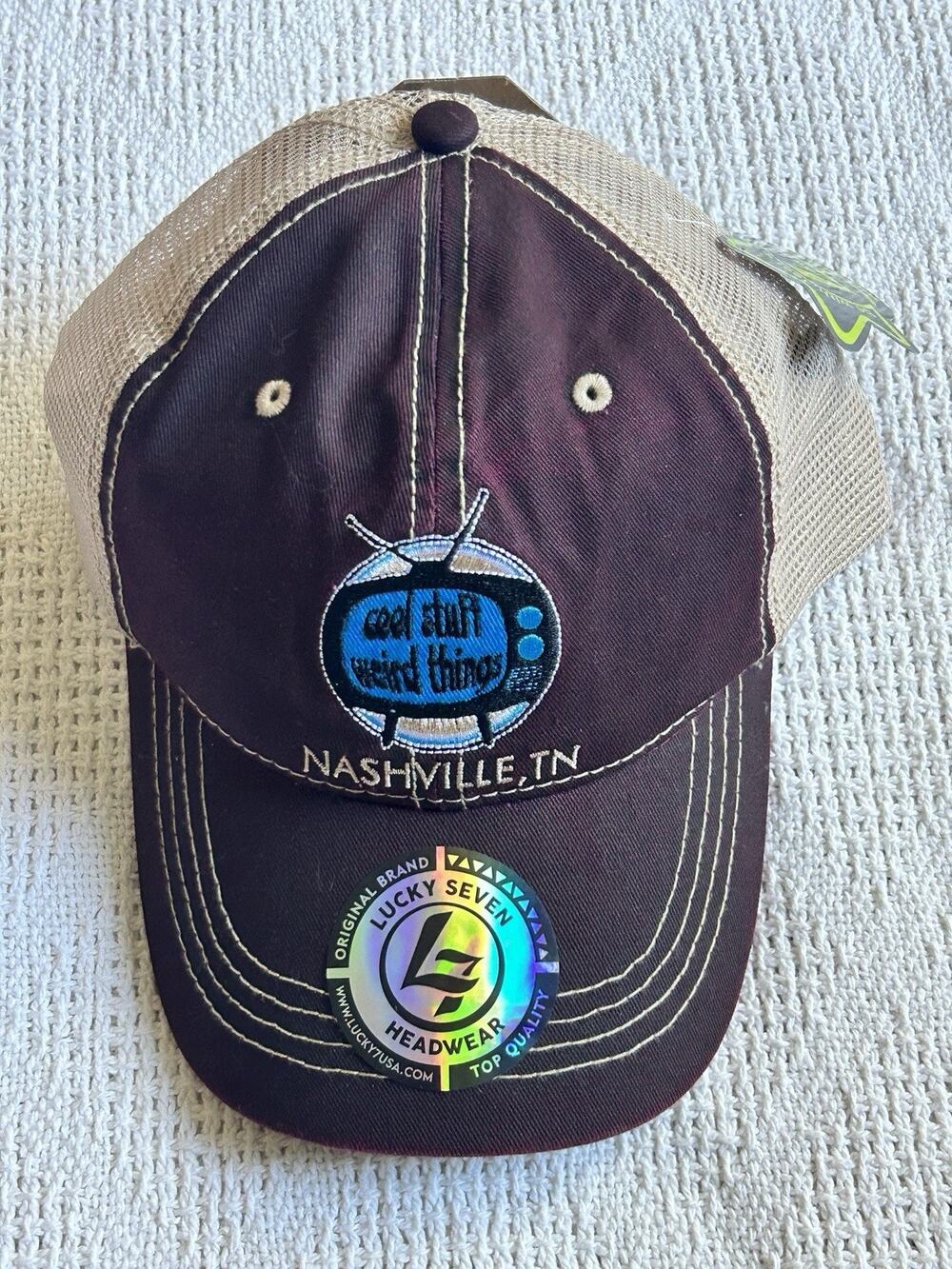 Lucky Seven Nashville TN Cool Stuff Weird Things Mesh Trucker Hat NWOT